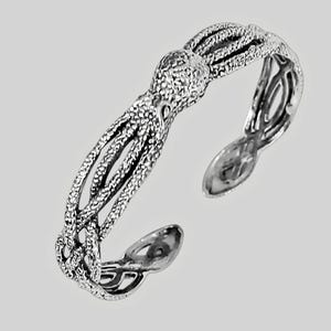 Octopus Bracelet,Octopus Cuff Bracelet,Sterling Silver Hand Made  Adjustable Bracelet,Unisex Jewelry,Octopus Design Silver Bracelet,