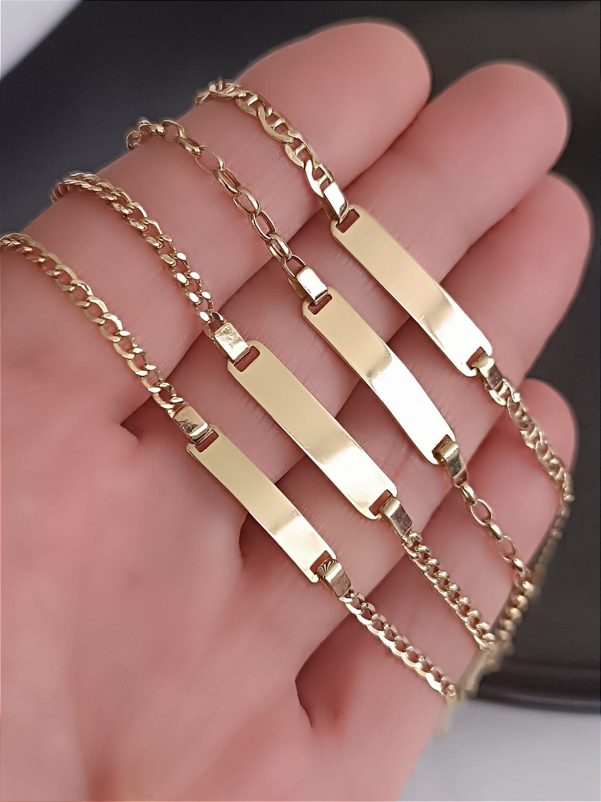 Personalized 14K Gold Baby ID Bracelet: Custom Engraved Name