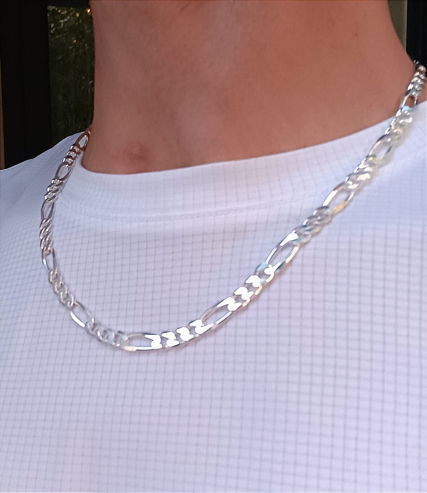 Sterling Silber Figaro Ketten Halskette - Unisex Trend Kette