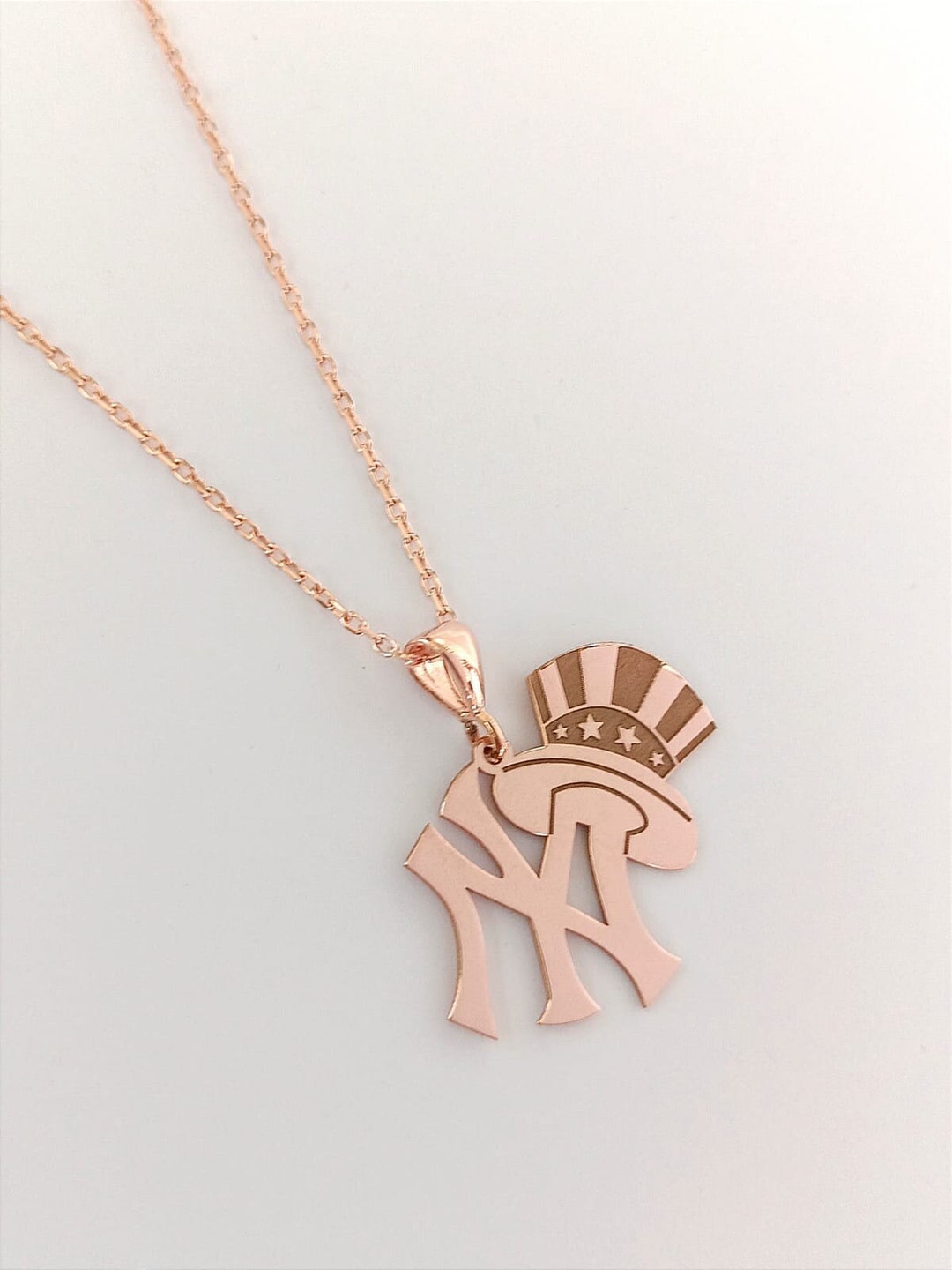 Sterling Silver New York Necklace-newyork Pendant-yankees Necklace ...