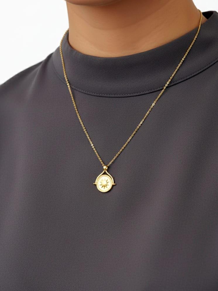 Sterling Silver Sun and Moon Rotating Pendant Necklace - Etsy
