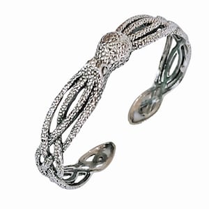 Octopus Bracelet,Octopus Cuff Bracelet,Sterling Silver Hand Made  Adjustable Bracelet,Unisex Jewelry,Octopus Design Silver Bracelet,