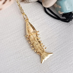 Fish Necklace,Moving Fish Necklace,3D Fish Necklace,925 Silver Fish Necklace,Articulated Fish Necklace,Minimal Fish Necklace,Fish Jewelry