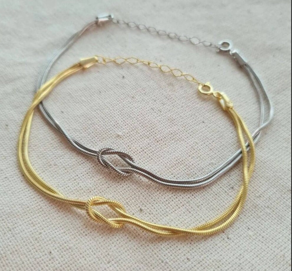 Love Knot Bracelet -dainty Couple Bracelet- Infinity