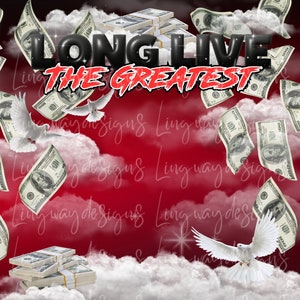 Red Black Sky Long Live The Greatest Heaven Memorial Background PNG add photo rest in peace for funeral RIP memorial