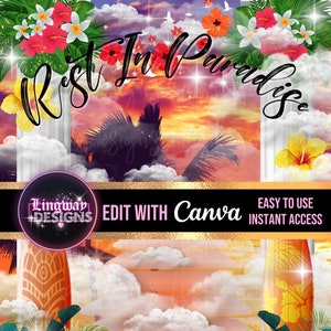 Tropical Sunset Sky Heavens Gate Stairs Forever In Our Hearts PNG add photo rest in paradise peace template RIP Memorial