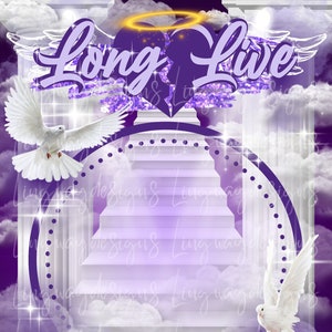 Purple Lavender Long Live Heavens Gate Stairs In Loving Memory Forever In Our Hearts PNG add photo rest in peace template RIP Memorial