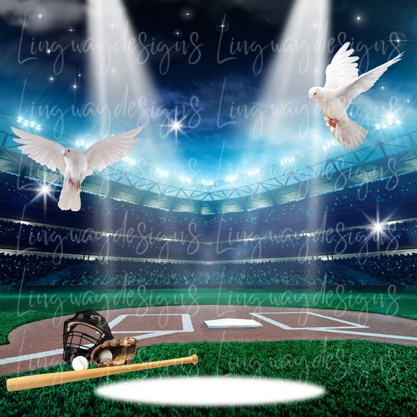 Baseball Heaven In Loving Memory Forever In Our Hearts Angel Memorial PNG add words photo rest in peace template for funeral RIP Memorial