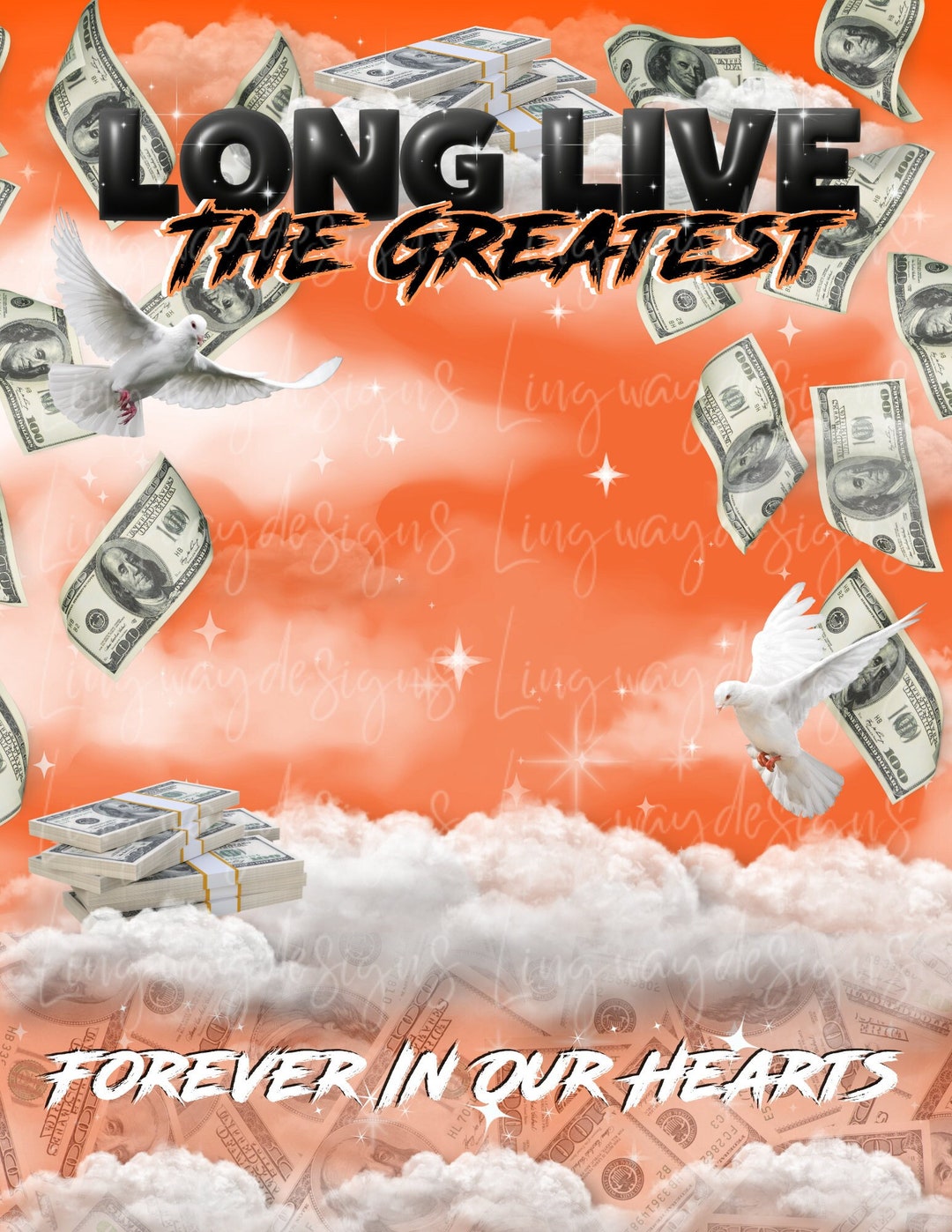 Orange Sky Long Live the Greatest Heaven Memorial Background PNG