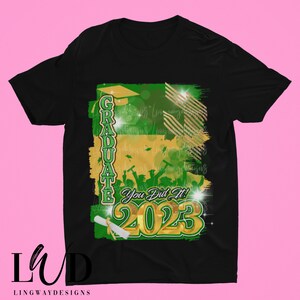 Green Gold Class of 2023 Graduation Transparent BG Editable - Etsy