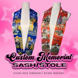 Custom Memorial Sash RIP Stole Funeral Repass Stole Made-To-Order