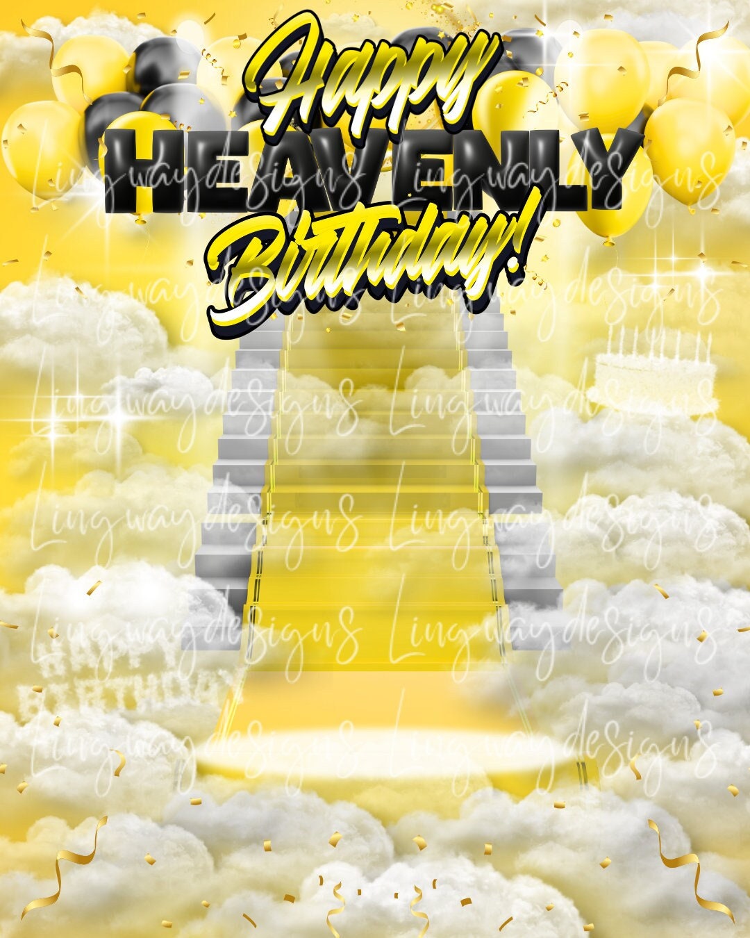 Happy Birthday In Heaven Banner - 70x15 Inch Funeral Memorial Party Decorations