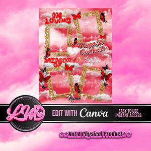 Red Sky Frames In Loving Memory Red Black Butterflies Forever In Our Hearts Heaven PNG add photo template for funeral RIP memorial