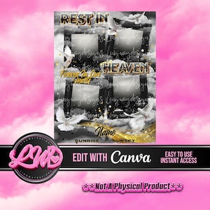 Black Sky Gold Heavens Frames Rest In Heaven Angel Wings PNG add photo rest in peace template for funeral RIP memorial