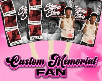 Abanicos conmemorativos personalizados con foto / Abanico personalizado RIP / Recuerdo funerario / Recuerdo para fiesta de despedida