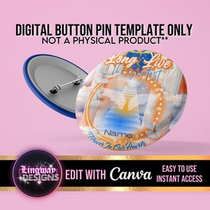 Blue Orange Sky Long Live The Greatest Heaven Template Memorial Button Pin Background Funeral Button Funeral Favors RIP PNG Add Photo