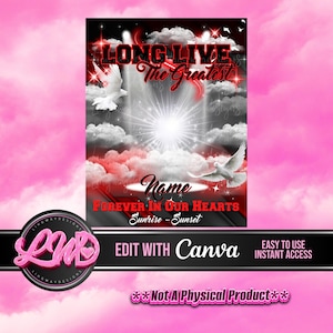 Red LLTG Heavens Forever In Our Hearts PNG add photo rest in peace template RIP Memorial