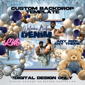 Niestandardowy projekt tła cyfrowego | Spersonalizowany plik JPG | Urodziny, Babyshower, Pamiątka, Ukończenie szkoły, Bal maturalny, Ujawnienie płci, Zjazd absolwentów, Impreza, Tło na imprezę