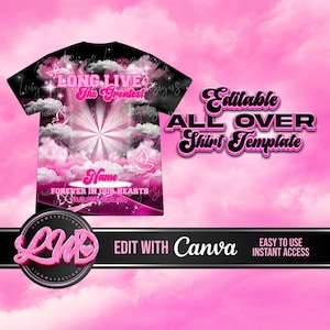 Pink Black Sky Long Live The Greatest Butterfly Heaven Memorial All Over 3D add photo rest in peace for funeral RIP memorial
