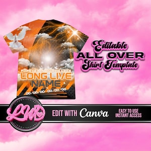 Orange Grey Black Sky Long Live Heaven Memorial All Over 3D add photo rest in peace for funeral RIP memorial