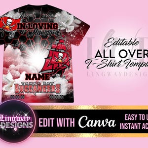 Red Grey In Loving Memory Heaven Memorial All Over 3D add photo rest in peace for funeral RIP memorial