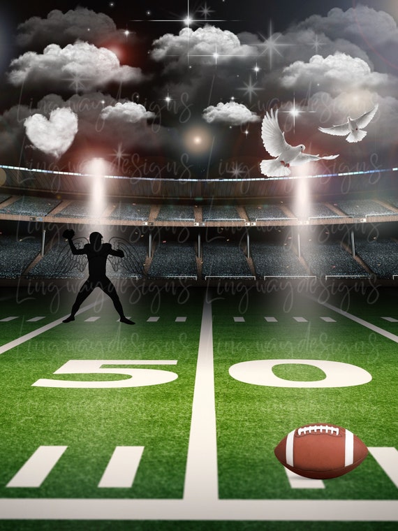 Football Field Heaven in Loving Memory Forever in Our Hearts Etsy