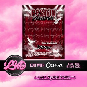 Burgundy Black Heavens Rest In Heaven PNG add photo rest in peace template RIP Memorial