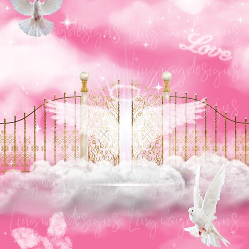 Pink and Silver Heavens Gate Memorial PNG Drop in Photo for - Etsy