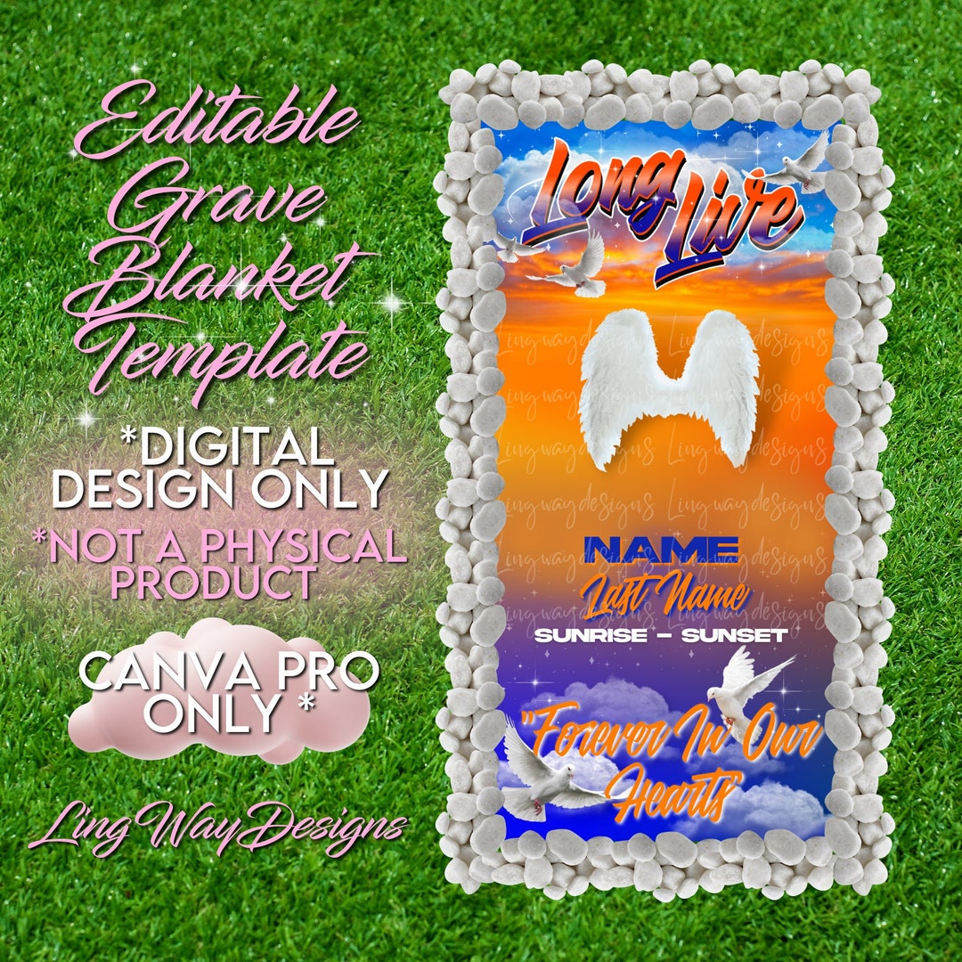Long Blue - India Rest in Peace Buy PNG Wings Forever Template Memorial Hearts Online Etsy in Angel RIP Add Orange Grave in Editable Photo Our Live Cemetery Blanket