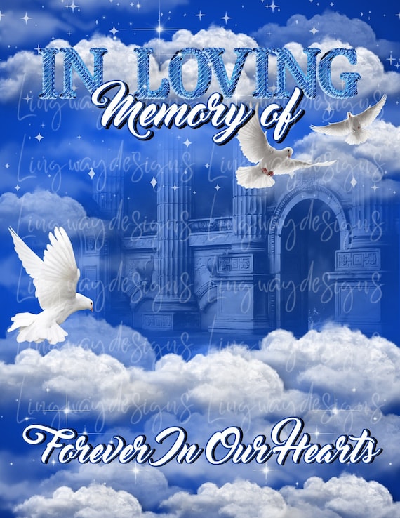 BLUE in Loving Memory PNG Memorial Template Add Pictures and -   Australia in 2023