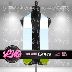 Graduation Stole Sash Mock Up Canva Edit Only Add Photos Templates Grad