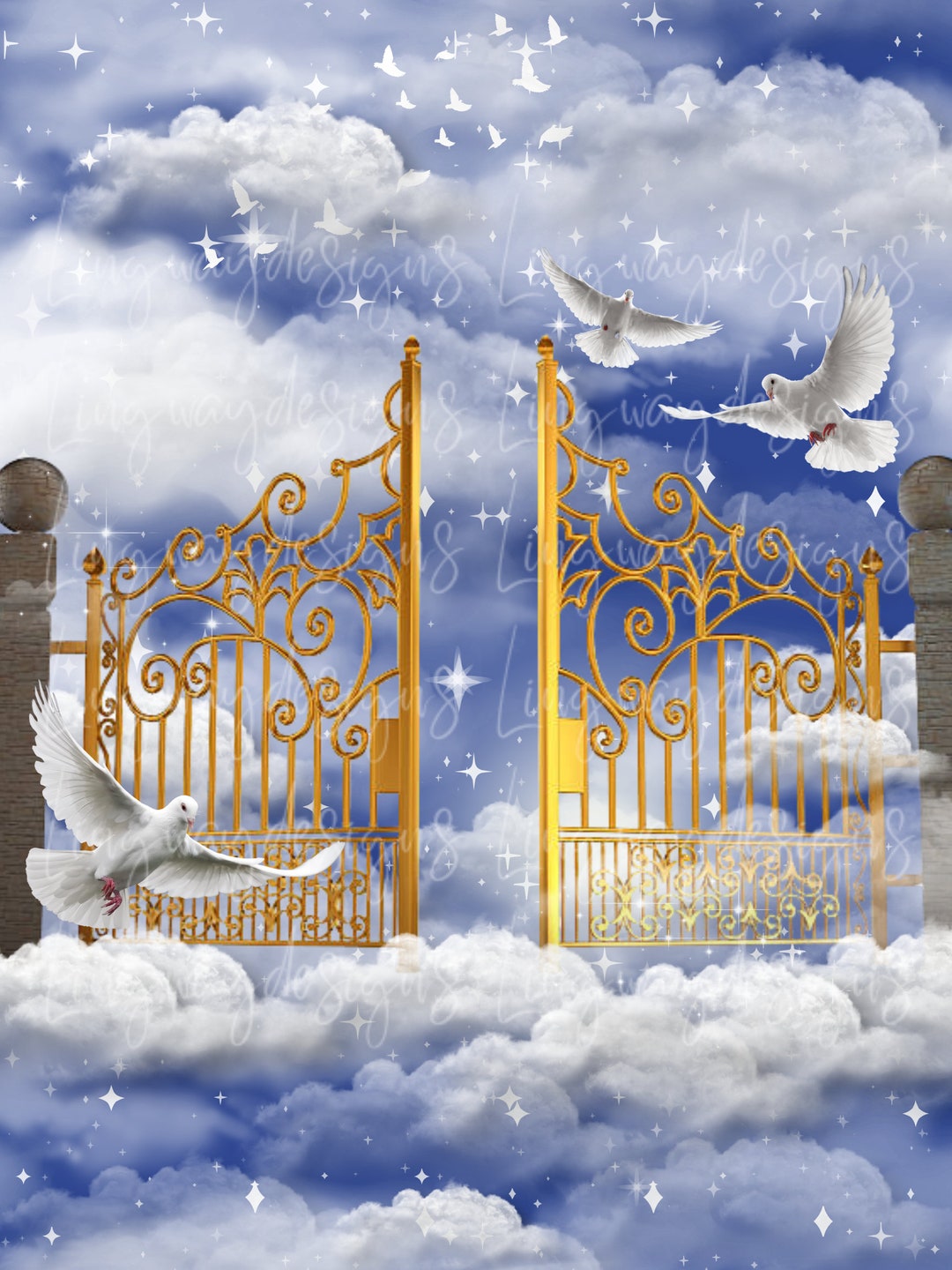 Blue Sky Heavens Golden Gate Background Instant Download Forever in Our ...