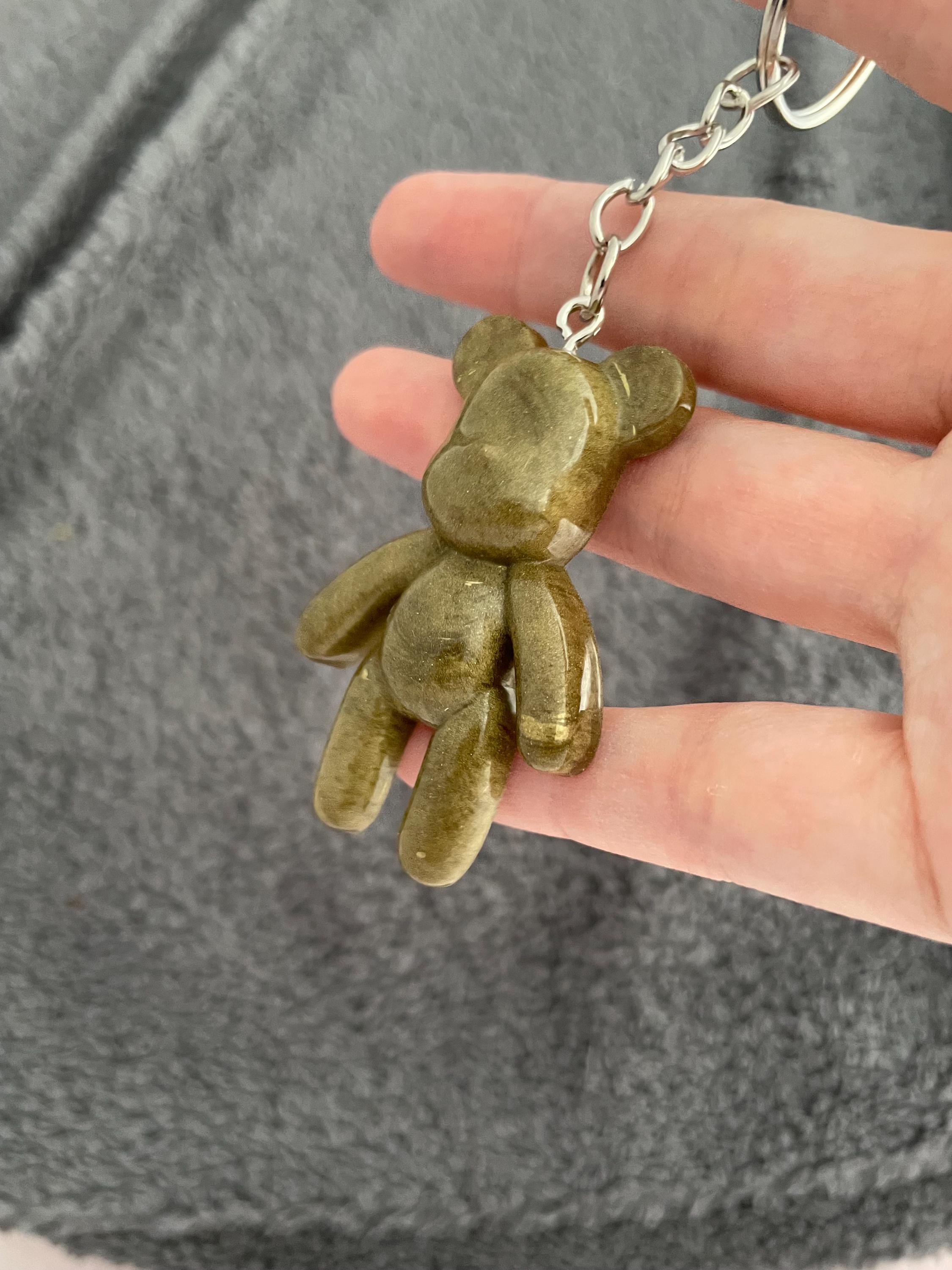 テディベア ハンドメイドエポキシ樹脂キーホルダー ゴールド - Etsy 日本