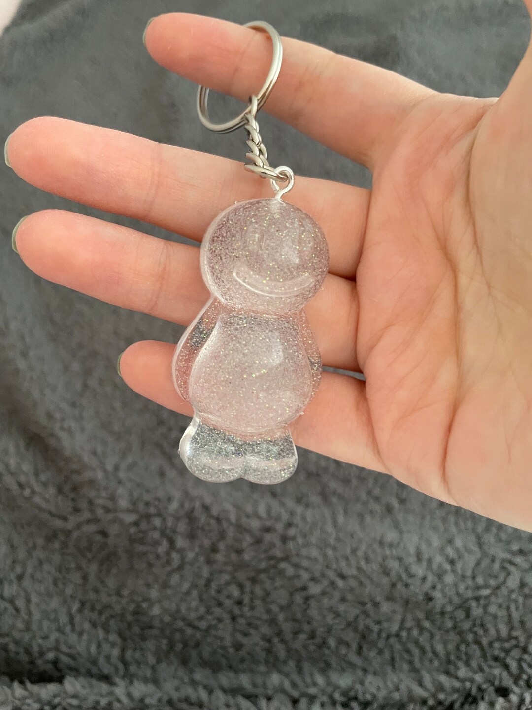 Jelly Baby Resin Keyring, Large, White Glitter - Etsy