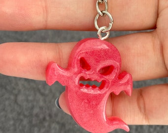 Ghost Resin Keyring, Red Shimmer