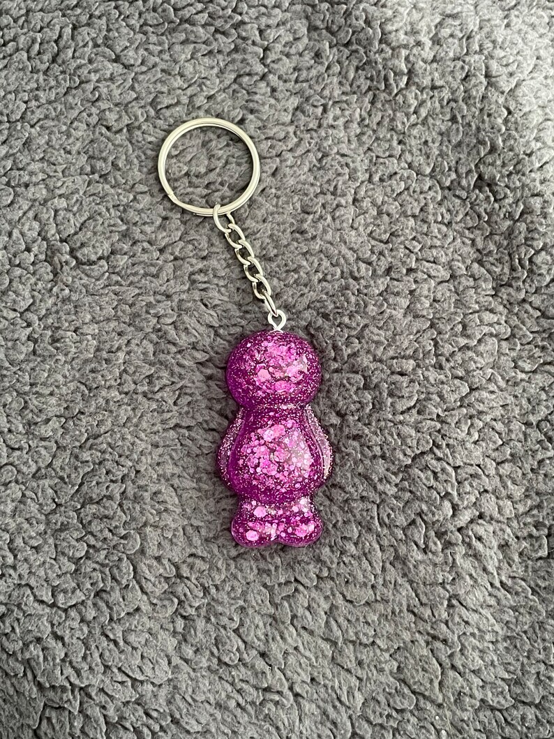 Jelly Baby Handmade Epoxy Resin Keyring, Large, Pink Purple Chunky ...