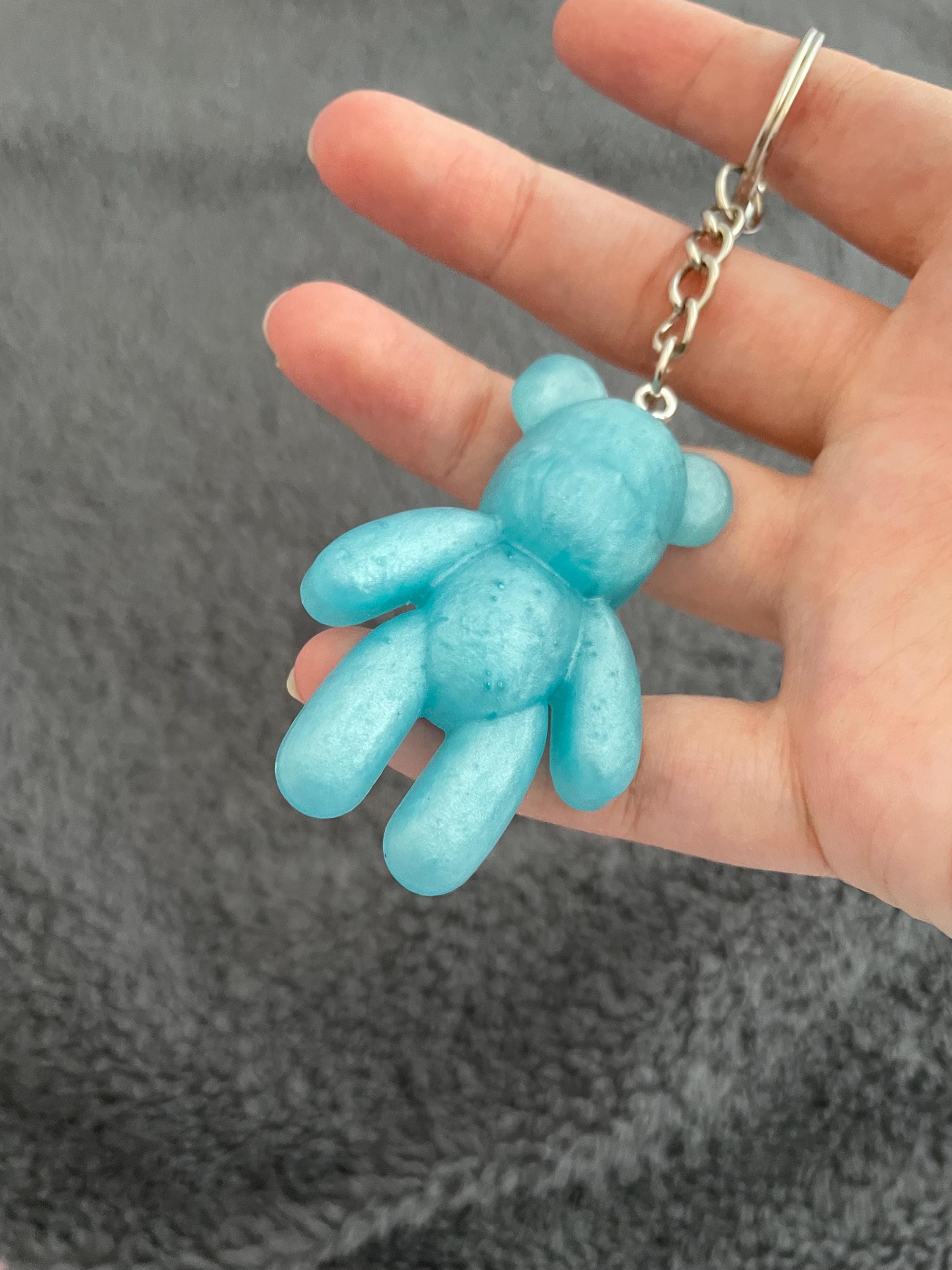 Teddy Bear Handmade Epoxy Resin Keyring, Medium, Standing