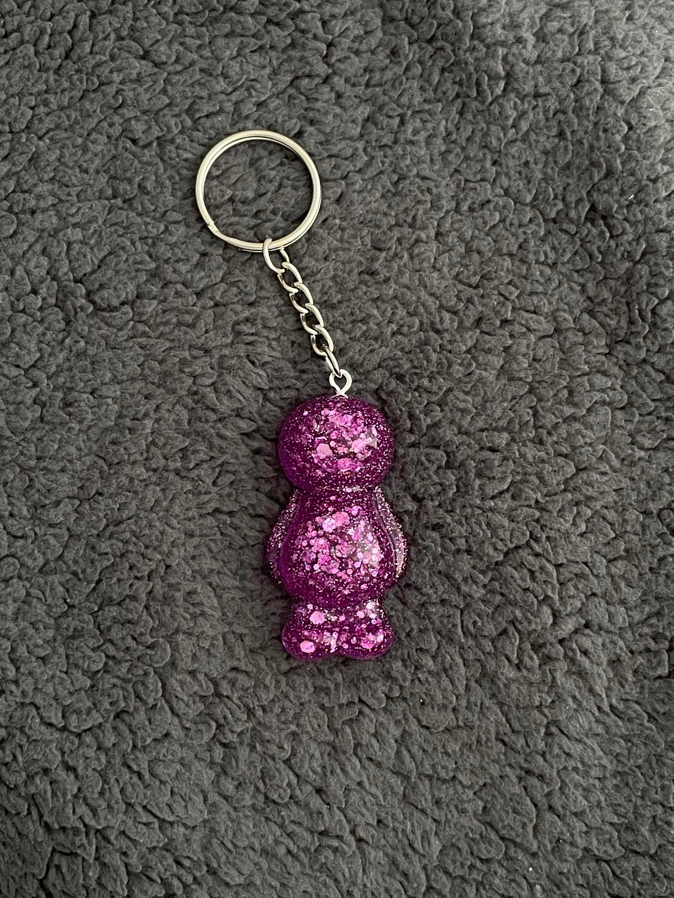 Jelly Baby Handmade Epoxy Resin Keyring, Large, Pink Purple Chunky ...