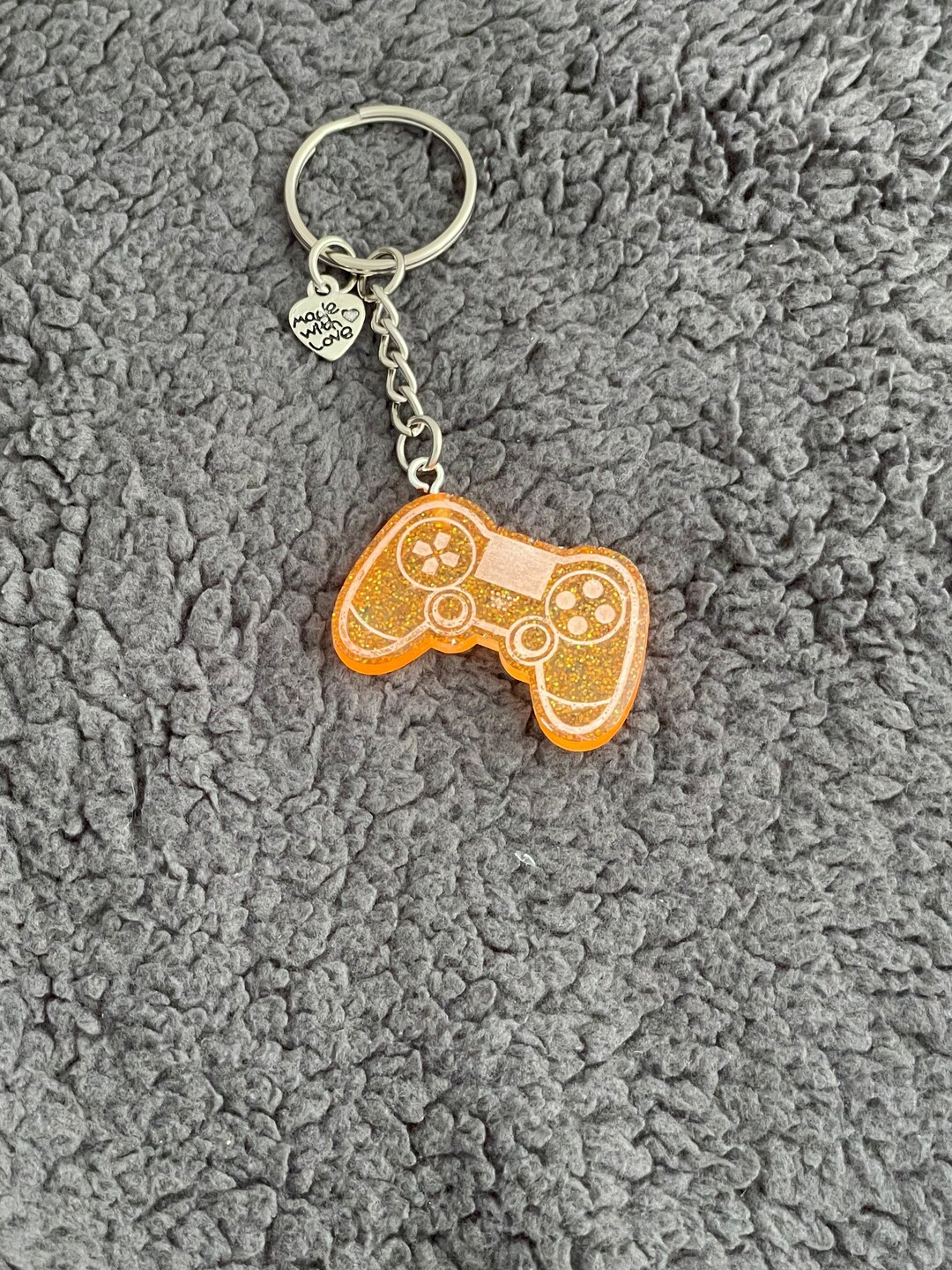 Gamingcotroller Key Ring Gaming Controller Handmade Epoxy Resin Keyring, Small, Orange Fine ...