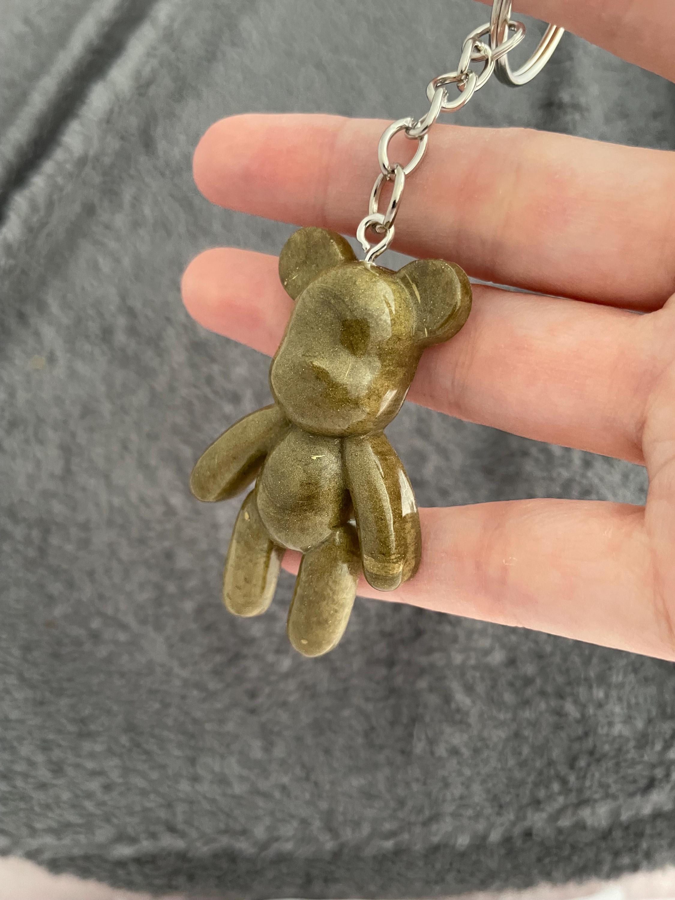 テディベア ハンドメイドエポキシ樹脂キーホルダー ゴールド - Etsy 日本
