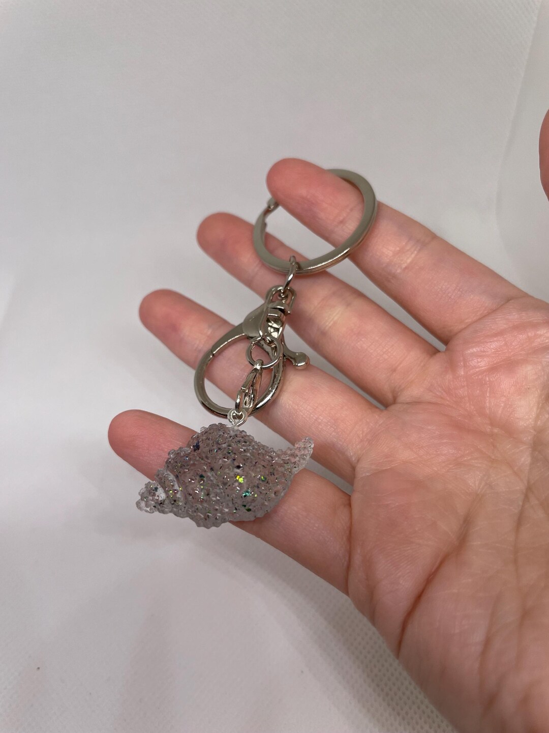 Shell Gasoline Key Ring Green Sparkly Handmade Epoxy Resin Textured Shell Keyring - Etsy
