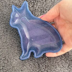 Dog Handmade Epoxy Resin Jewellery Tray, Blue Purple Shimmer