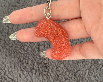 Gaming Controller Handmade Epoxy Resin Keyring, Chunky, Red Fine Glitter