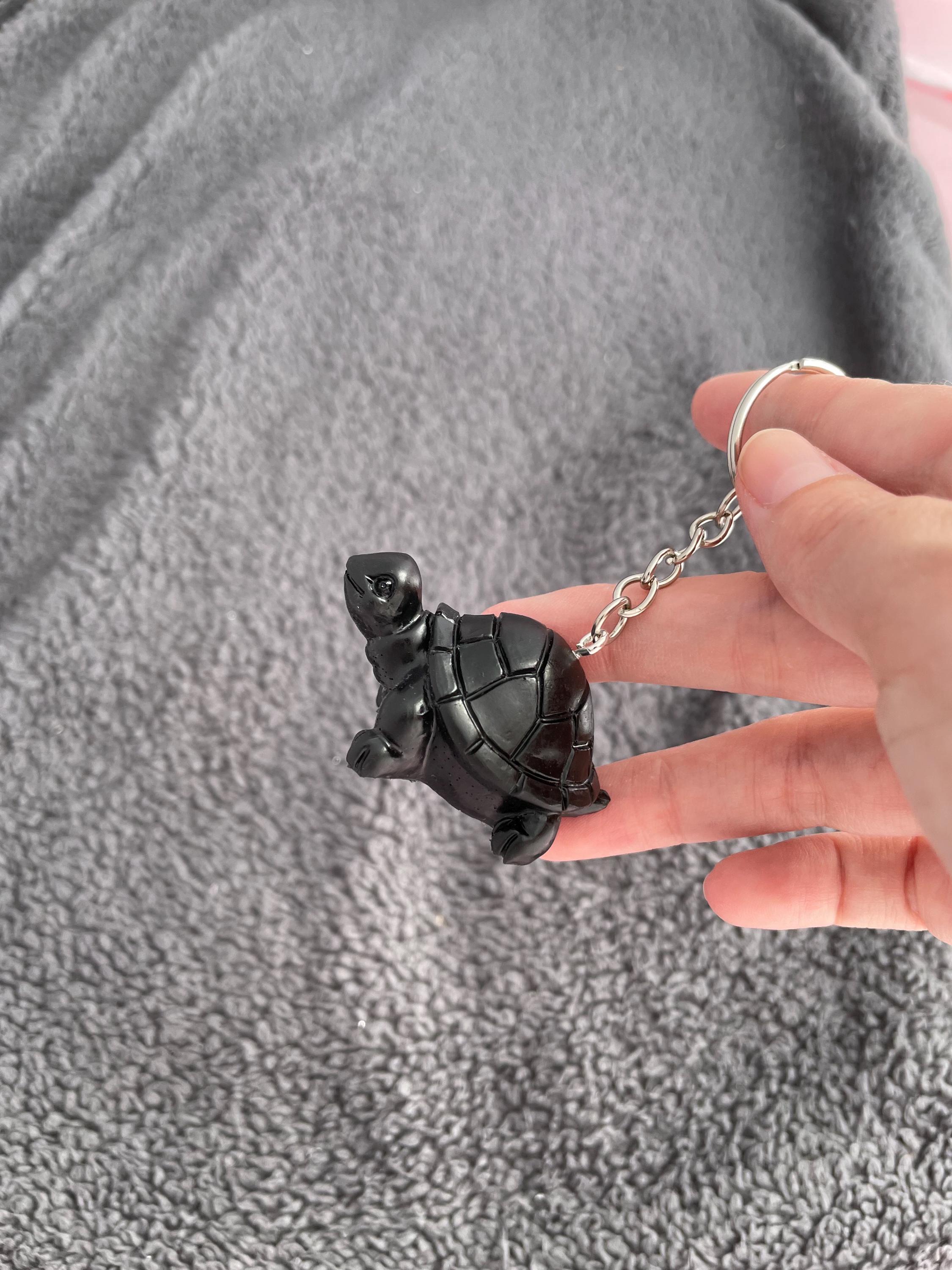 Tortoise Handmade Epoxy Resin Keyring, Black - Etsy