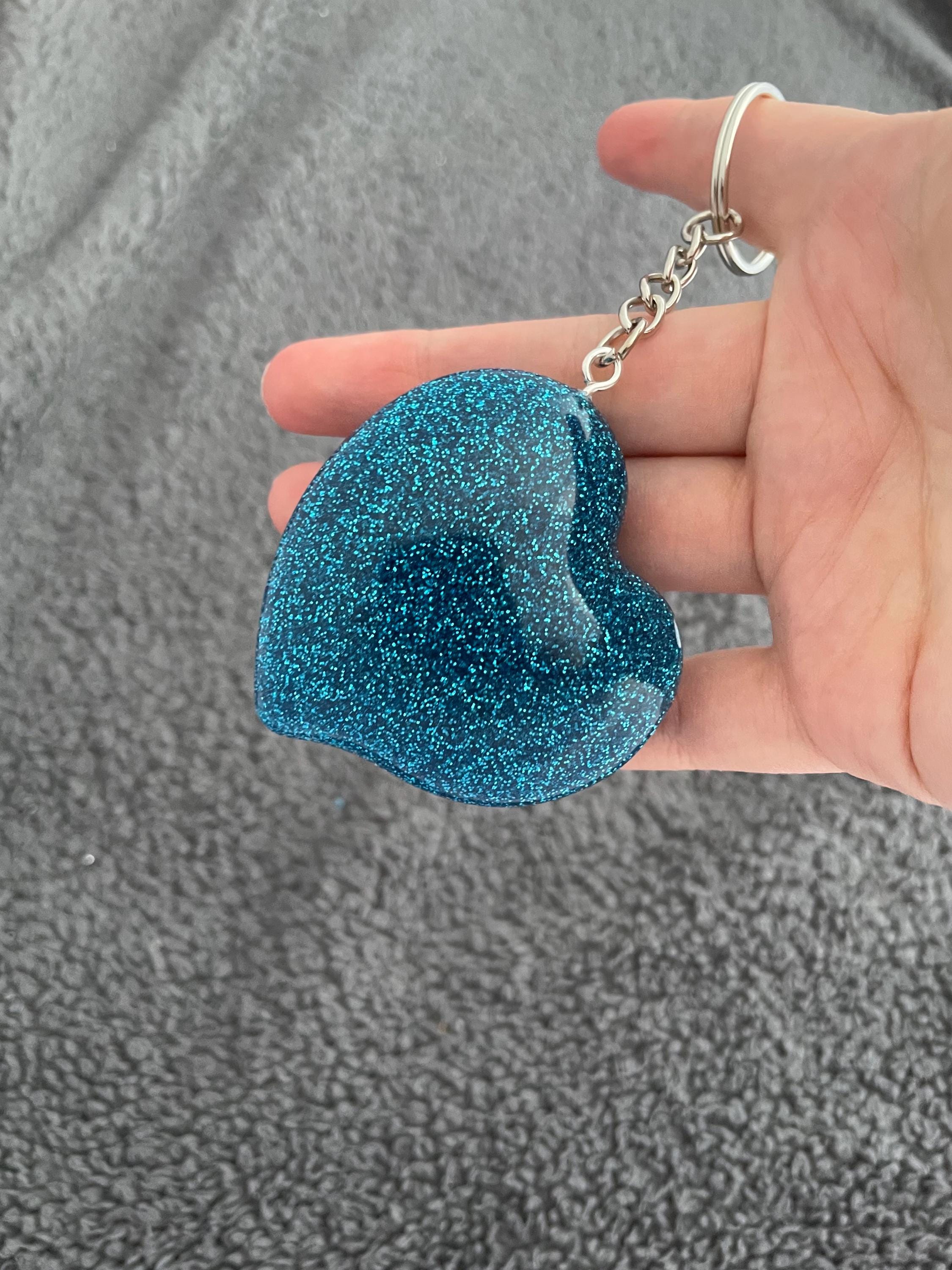 Porte-clés Cœur En Bornite (pierre Bleue Cuivrée) - Forme Libre, Neuf Sans Emballage, Unisexe