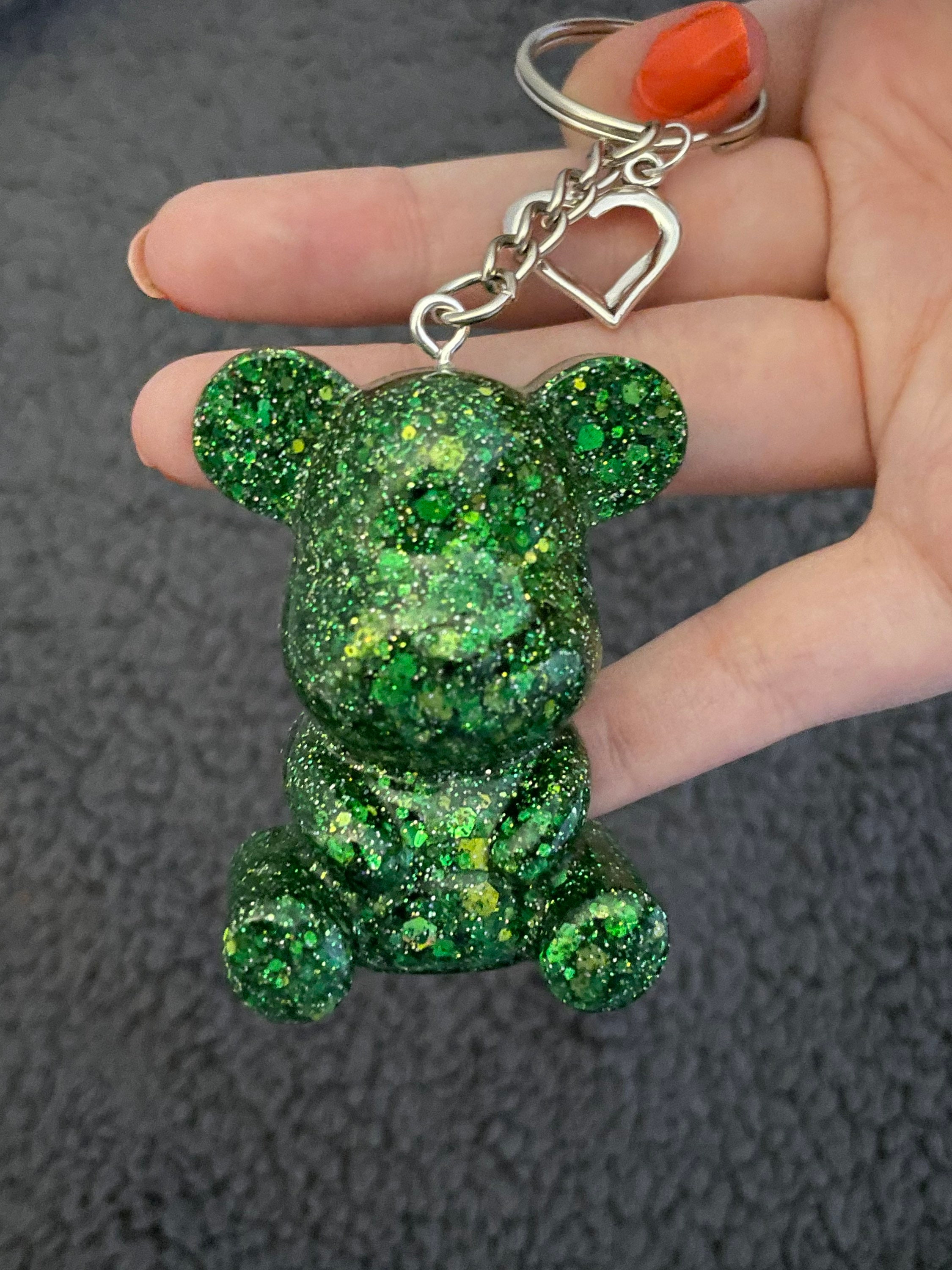 Cute Glitter Bear Shaped Liquid Sequin Key Ring/Key Chain