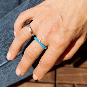 Anxiety Ring Meditation Fidget Spinner Ring Birthstone Turquoise Ring Gold Fidget Ring Women Worry Ring Stress Stacking Rings Thumb Ring