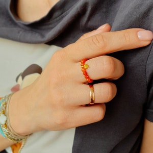 Anxiety Ring Meditation Fidget Spinner Ring Birthstone Aventurine Ring Gold Fidget Ring Women Worry Ring Stress Stacking Rings Thumb Ring