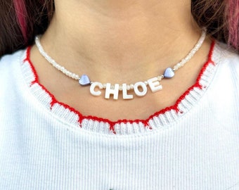 Custom Name Necklace for Toddler, Pearl Necklace For Toddler, Personalized Toddler Necklace, Custom Name Jewelery, Colorful Beaded Jewelry