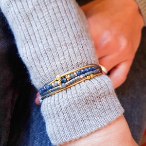 Crystal Gemstone Bracelet, Multi Strand Wrap Bracelet, Multicolor Layering Bracelet, Elegant Tiny Beads Bracelet, Adjustable Gold Bracelet